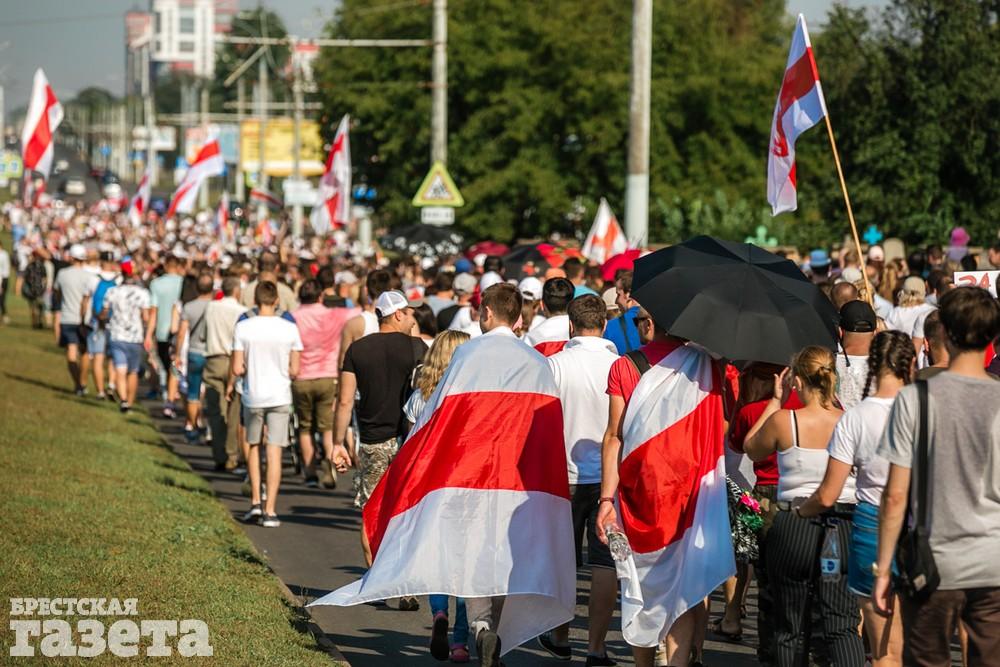 Мирная акция протеста в Бресте 30 августа 2020 года