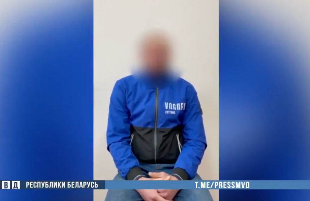 Задержанный мужчина, обвиняемый в поджоге авто силовика в Барановичах. Фото: МВД Республики Беларусь.