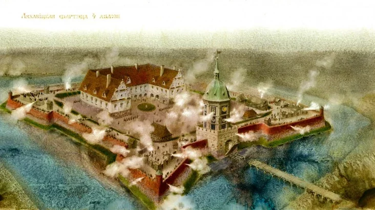 Визуальная реконструкция Ляховичской крепости, выполненная Павлом Татарниковым