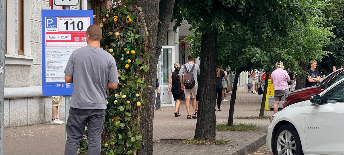 Платная парковка в центре Бреста. Фото: Брестский горисполком