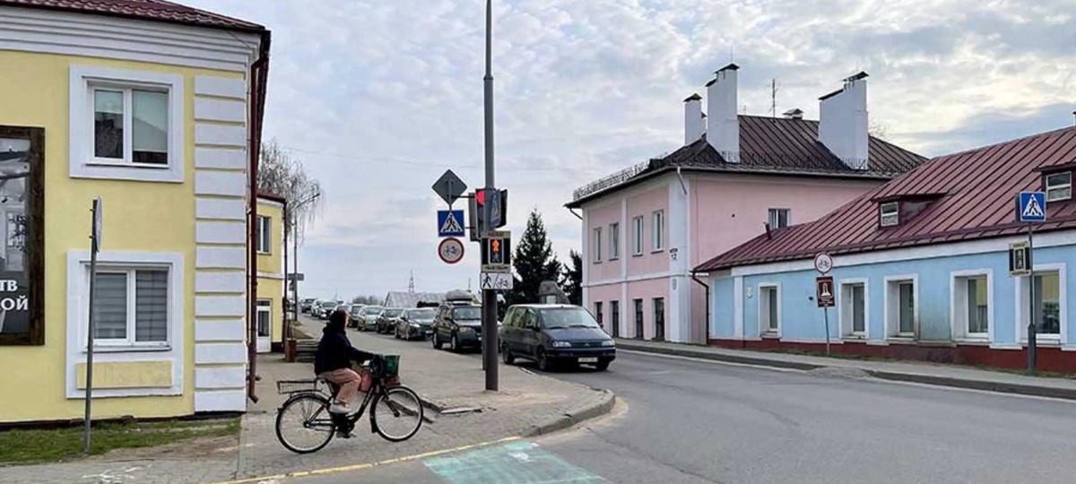 Пробка «старом» мосту в Кобрине